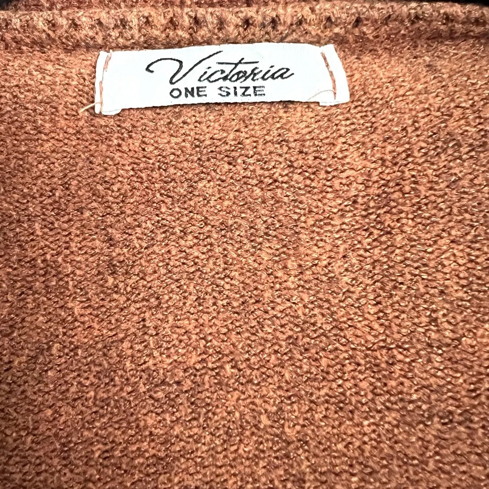 Victoria Women’s Brown/Rust  colored Knit Open Front Cardigan Sweater One size - Picture 2 of 8